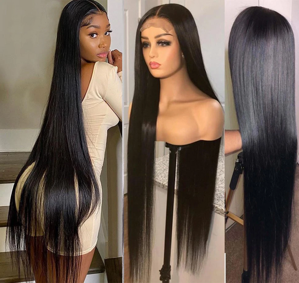 Blackmoon Hair 5x5 Silky Straight Pre-plucked Virgin Hair 18-36 inches HD Lace Closure Long Wigs