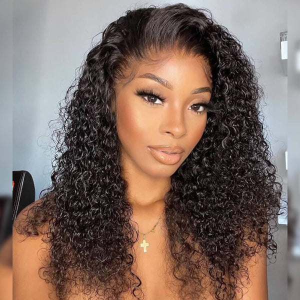 HD Lace Front Wig Brazilian Jerry Curly Human Hair 13×4 Transparent Lace Wigs